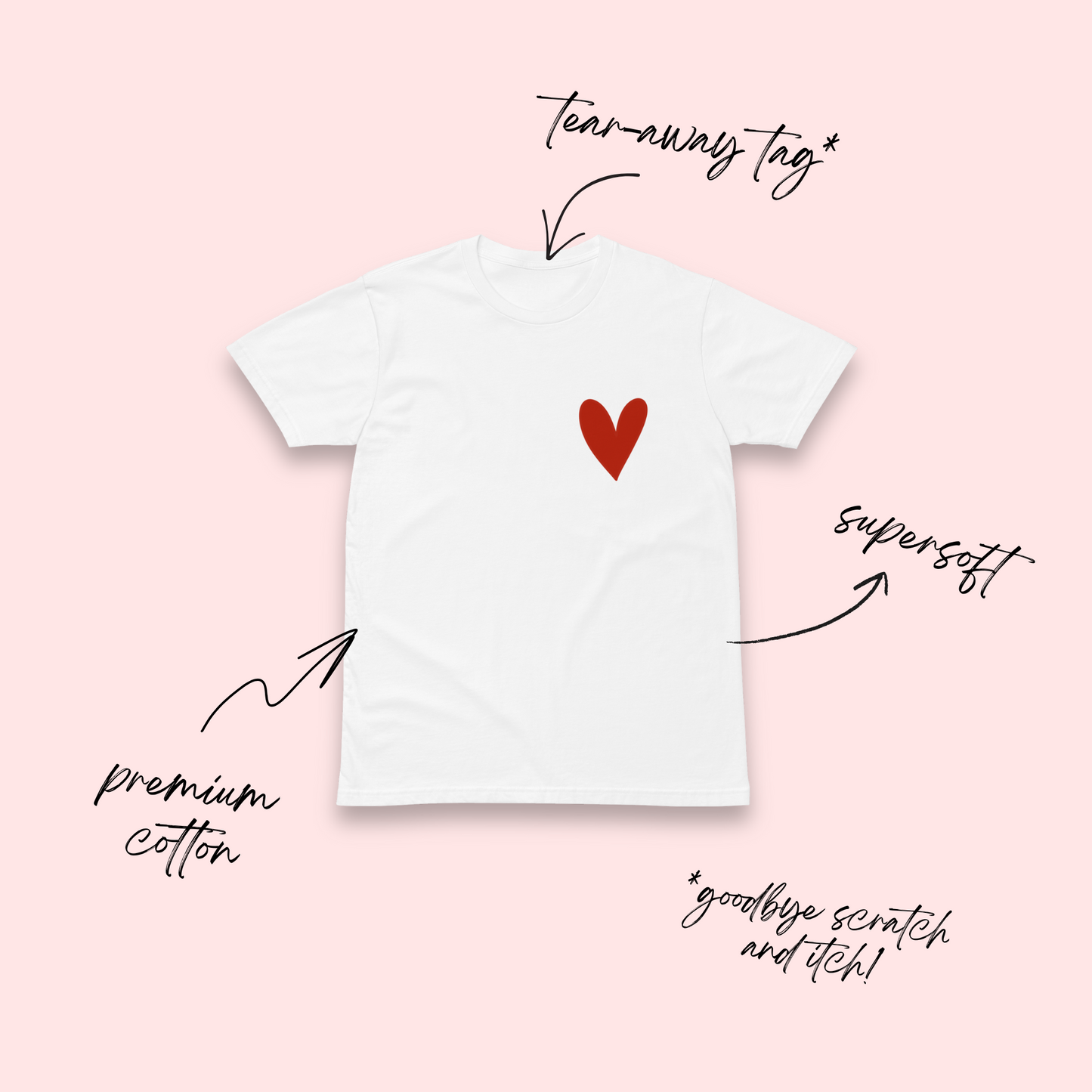 Red Heart Minimalist T-Shirt
