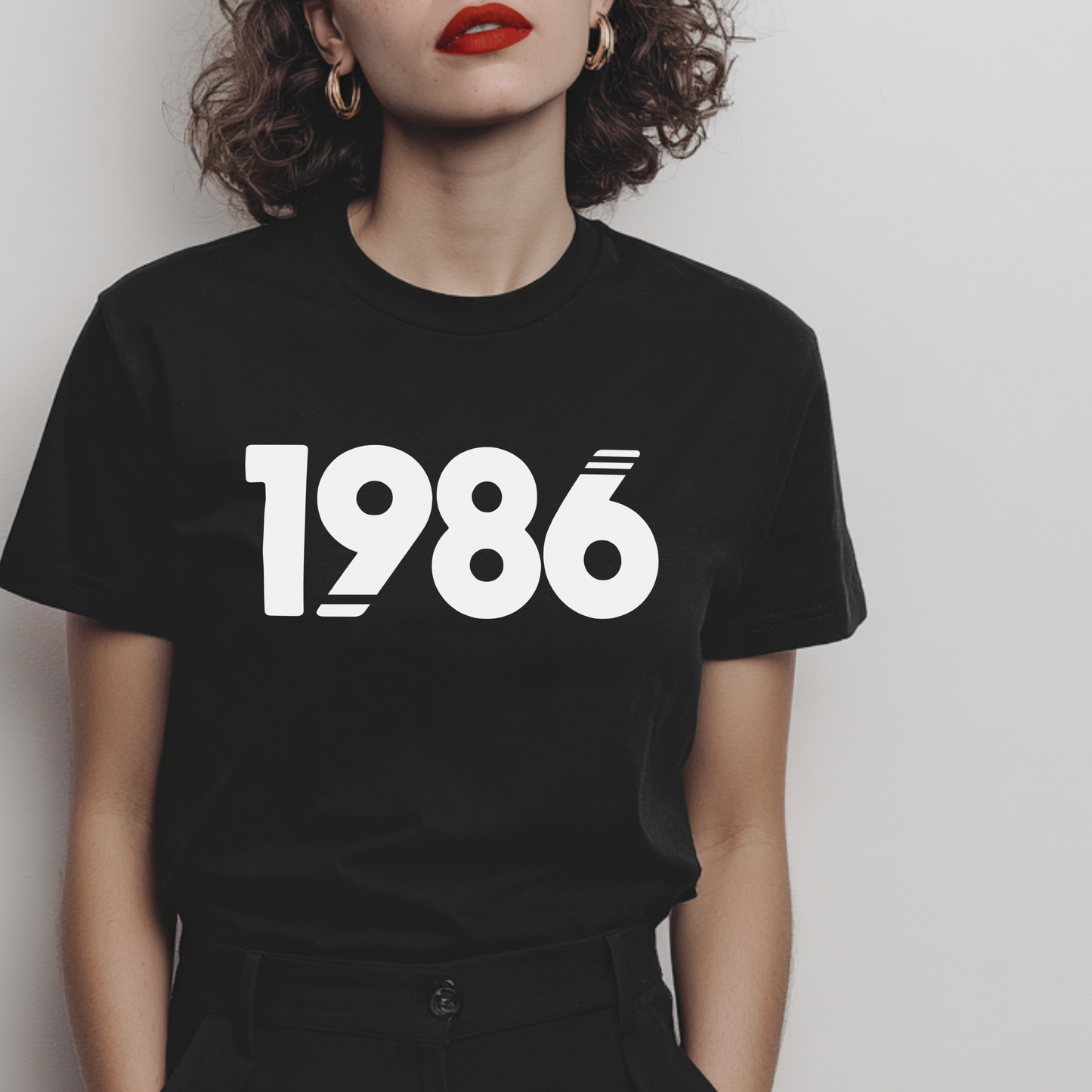 1986 Birth Year Black T-Shirt