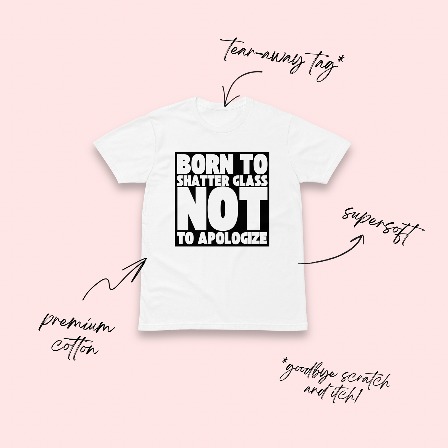 Born to Shatter Glass White T-Shirt