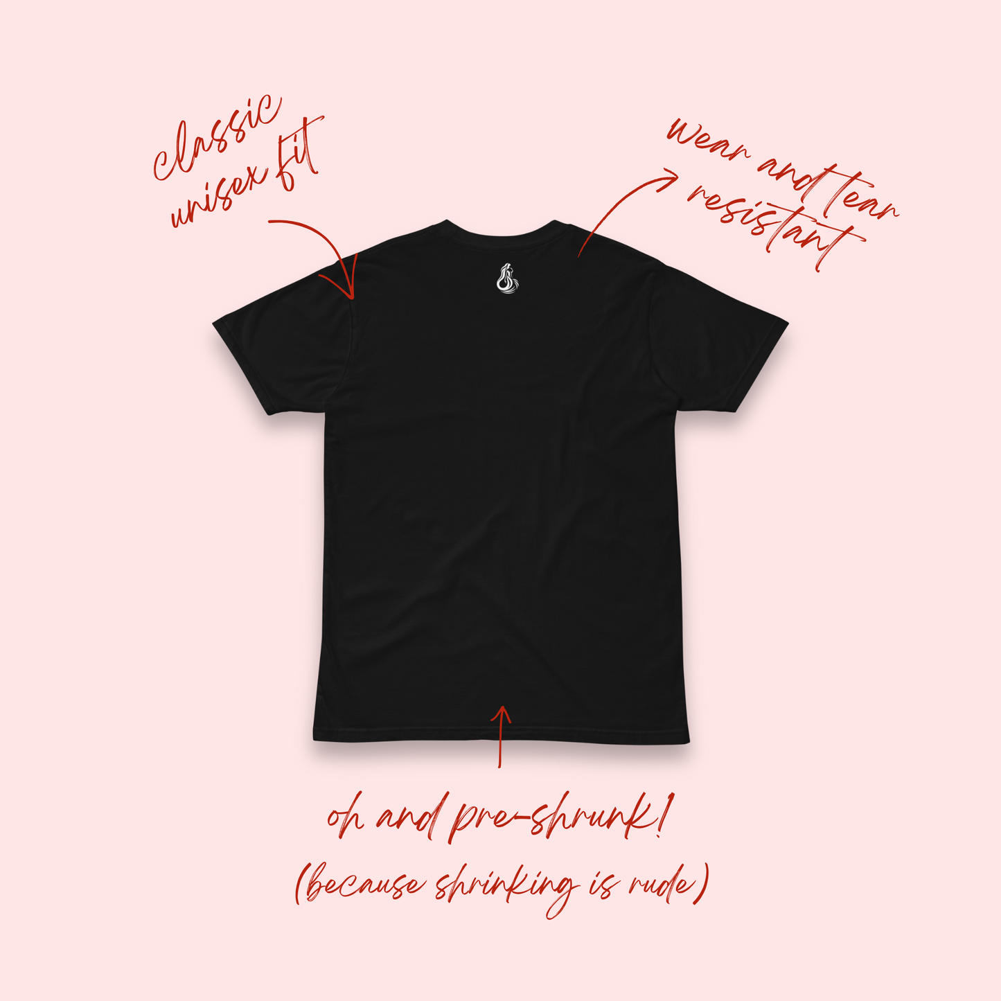 Faux White Neck Tie Black T-Shirt