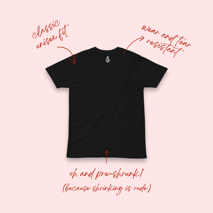 Faux White Neck Tie Black T-Shirt