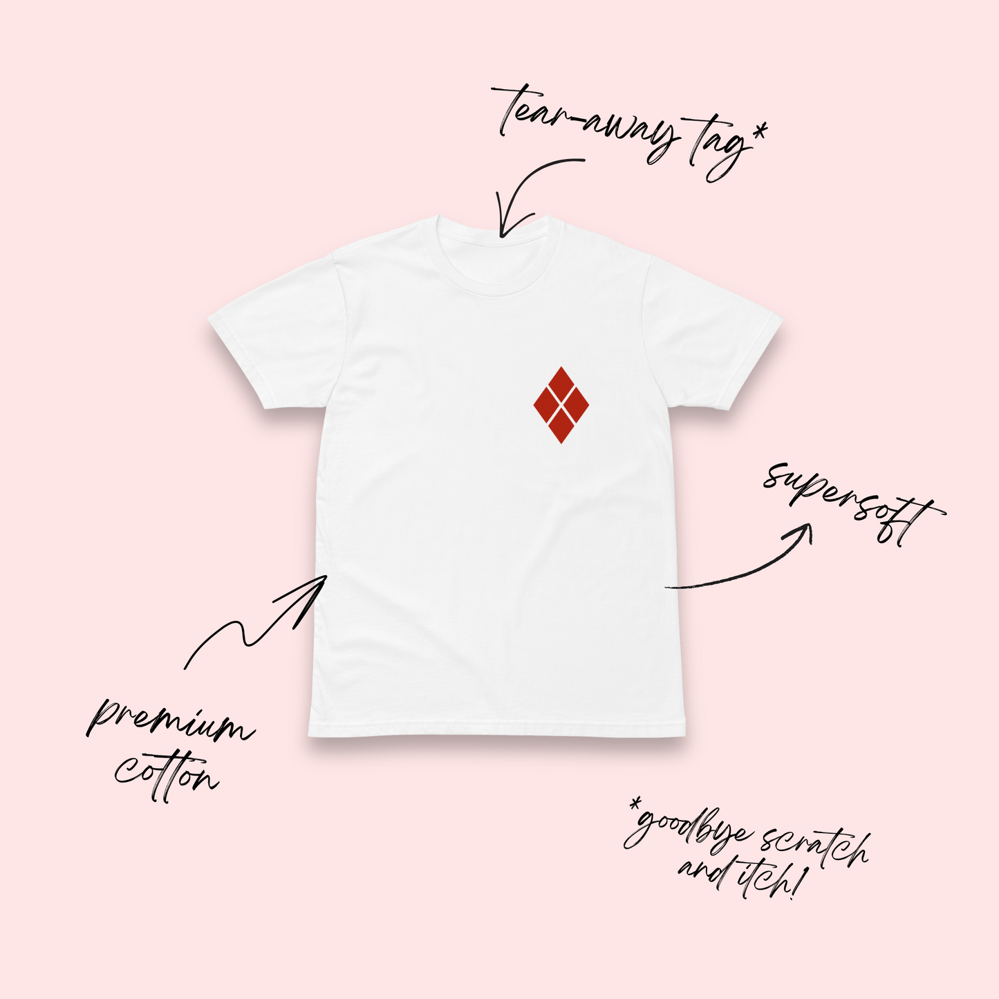 Harlequin Diamonds Red Minimalist T-Shirt