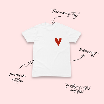 Red Heart White T-Shirt