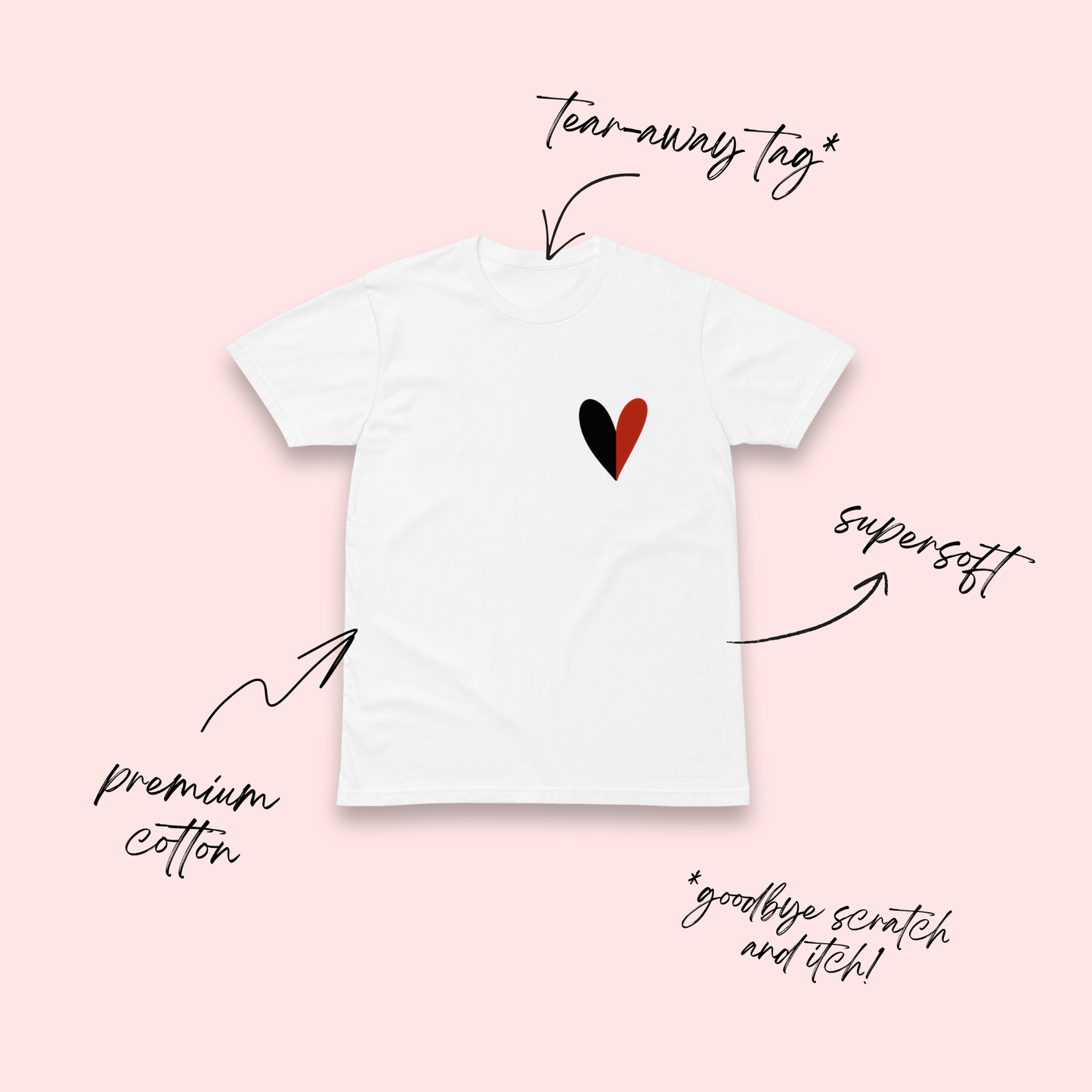 Angel & Devil Heart White T-Shirt