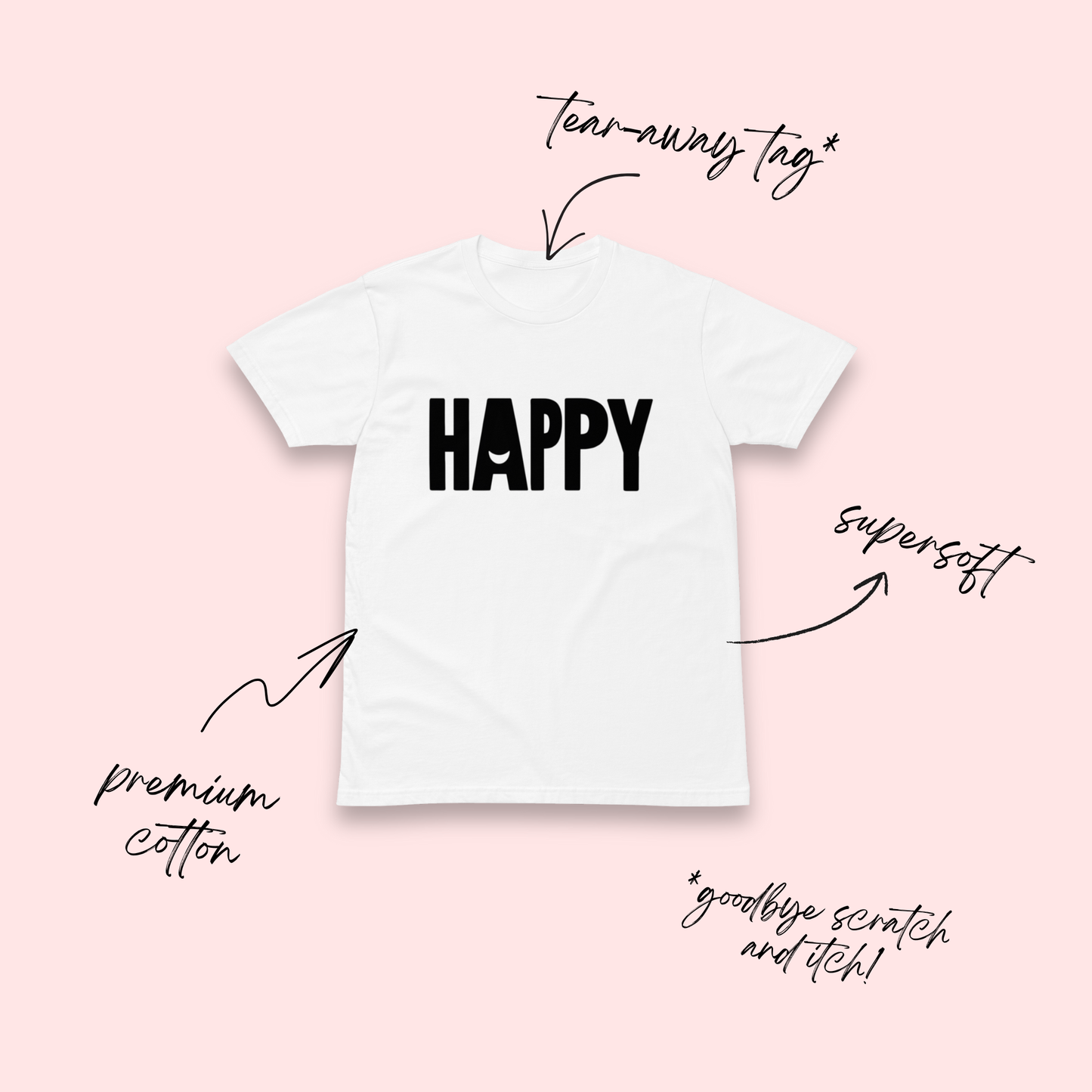 Happy White T-Shirt