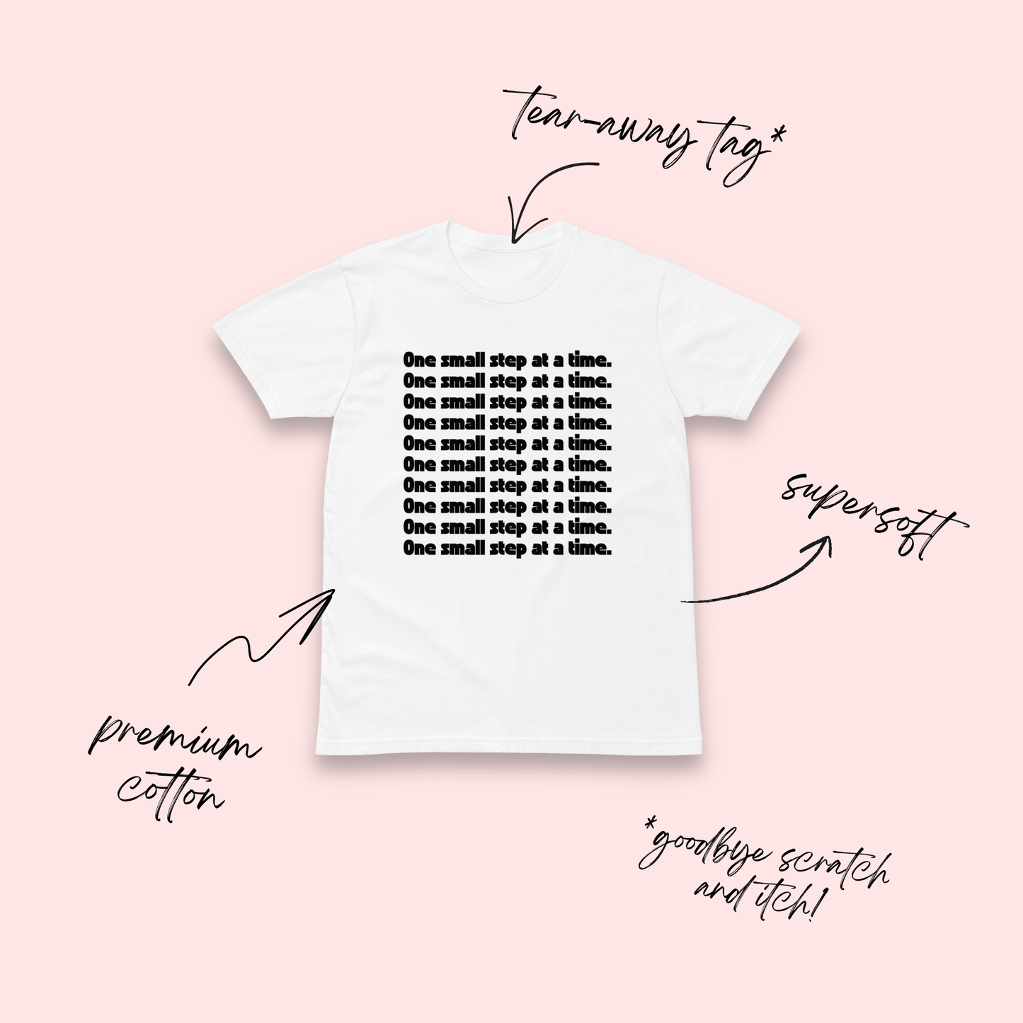 One Step at a Time White T-Shirt