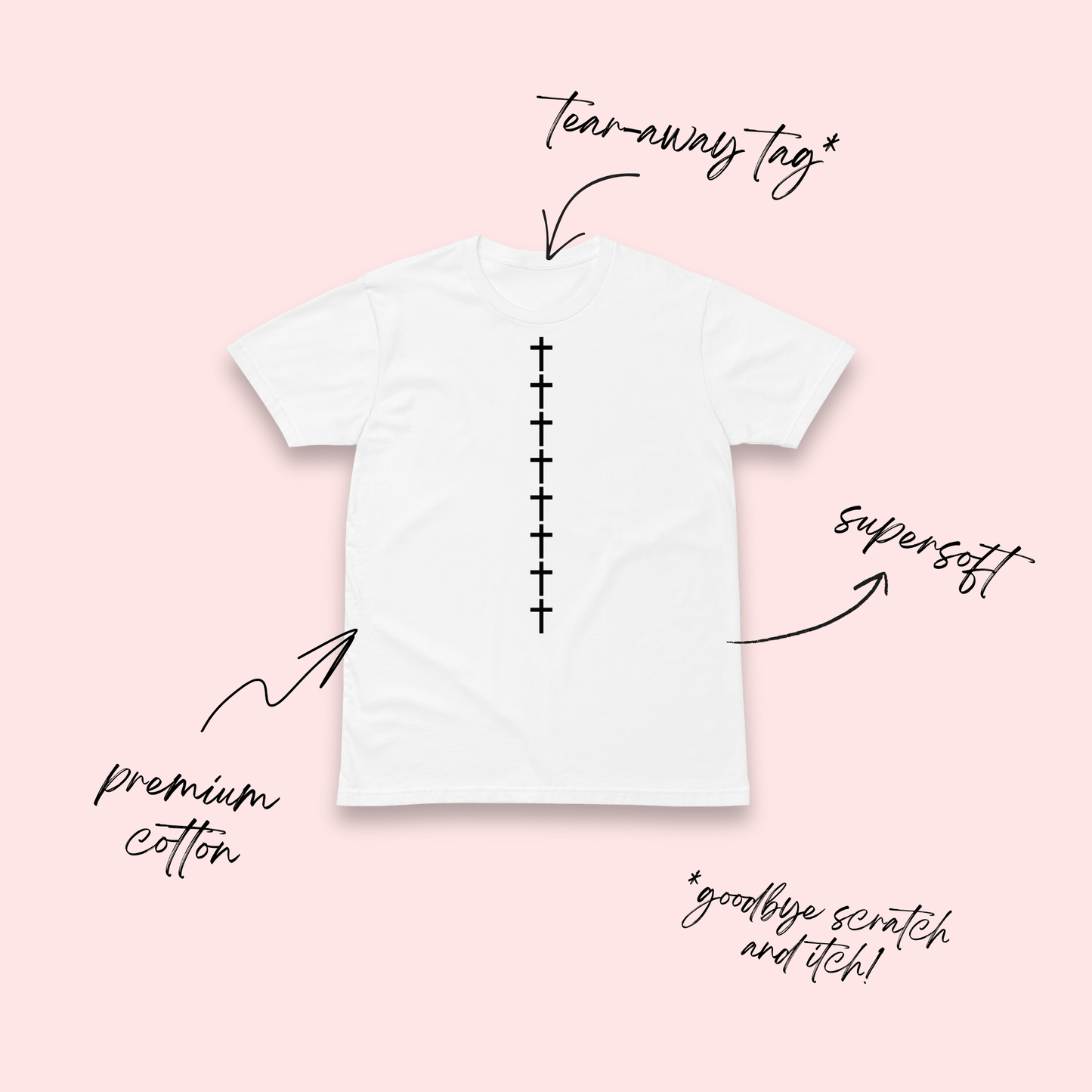 Cross Line White T-Shirt