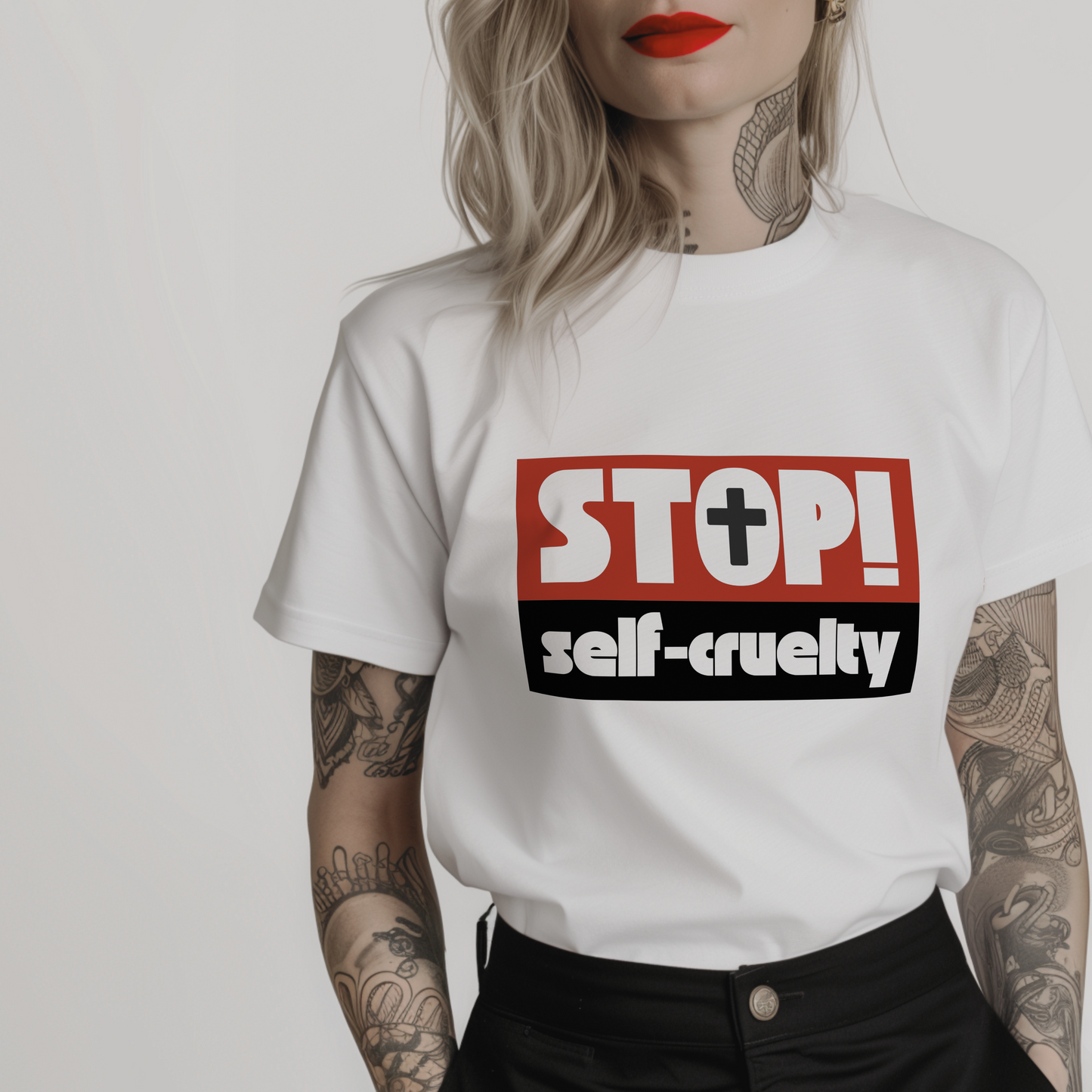 Stop Self-Cruelty White T-Shirt